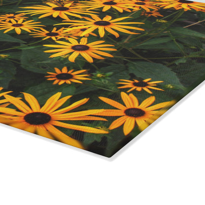 Barn Boutique Rustic Tempered-Glass Cutting Board| Black-Eyed Susans