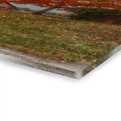 U R There Photography Goodrich Baldwin Road Reds II Rustic Farmhouse Acrylic Wall Print