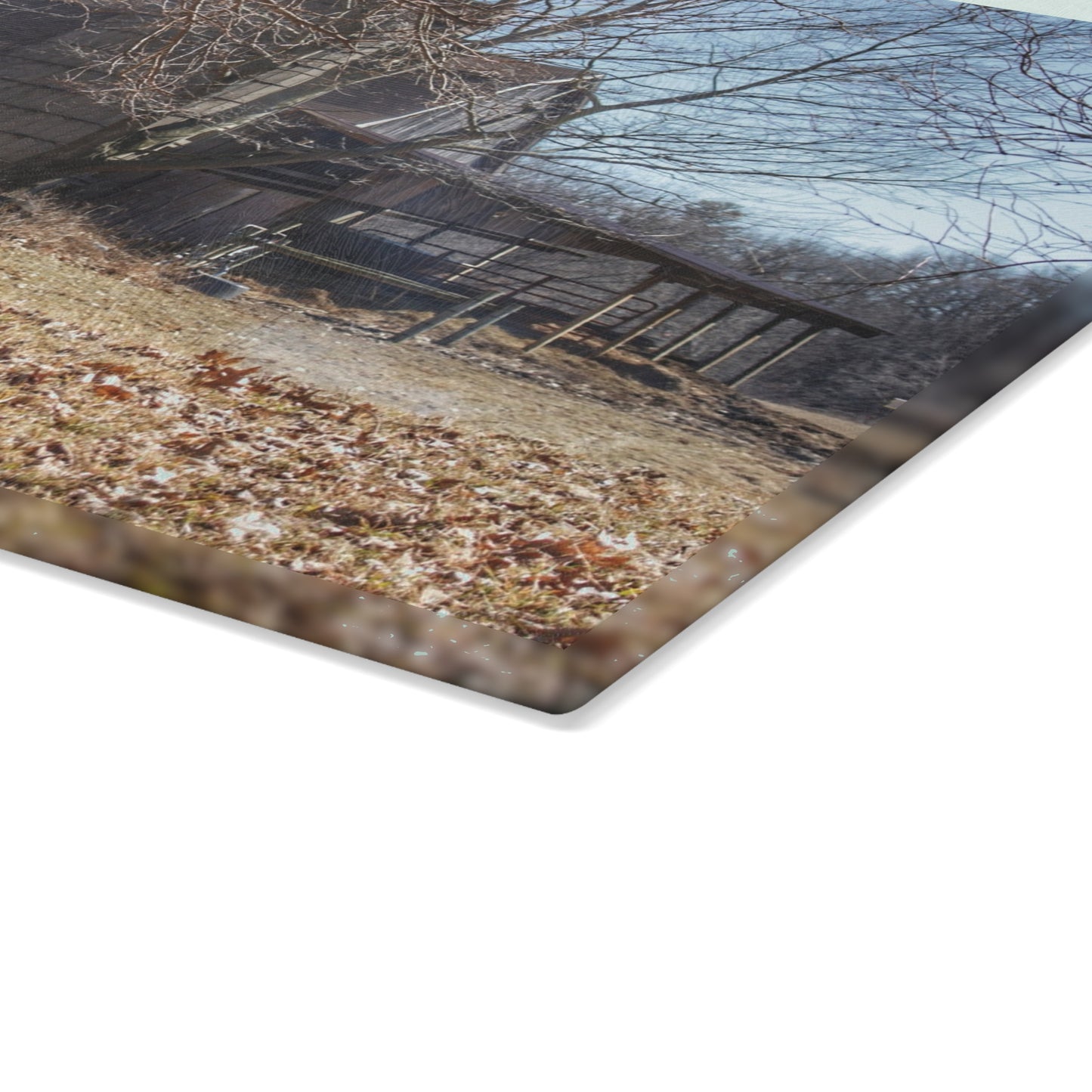 U R There Photography Hagerman Hidden Rustic Farmhouse Tempered-Glass Cutting Board