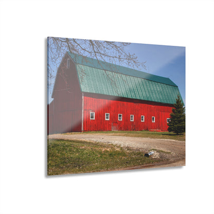 U R There Photography Perry Road Red Rustic Farmhouse Acrylic Wall Print