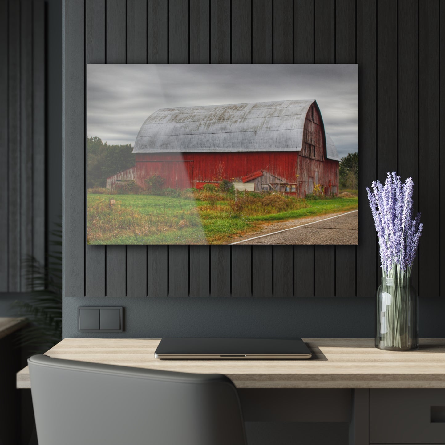 U R There Photography Valentine Road Red Saltbox Rustic Farmhouse Acrylic Wall Print