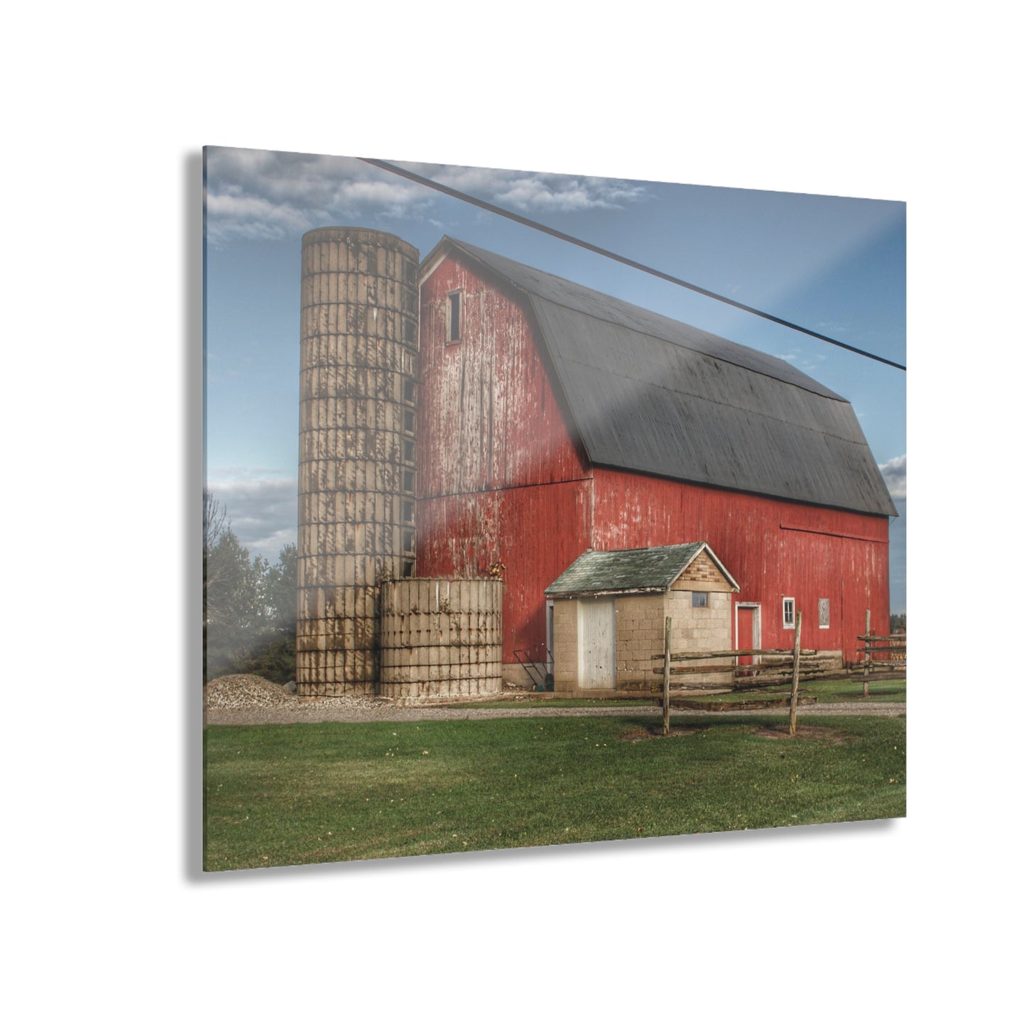 U R There Photography Brown City Lincoln Street Red Rustic Farmhouse Acrylic Wall Print