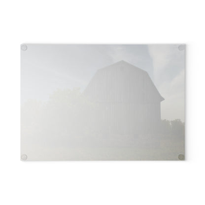 U R There Photography Cat Lake Grey I Rustic Farmhouse Tempered-Glass Cutting Board