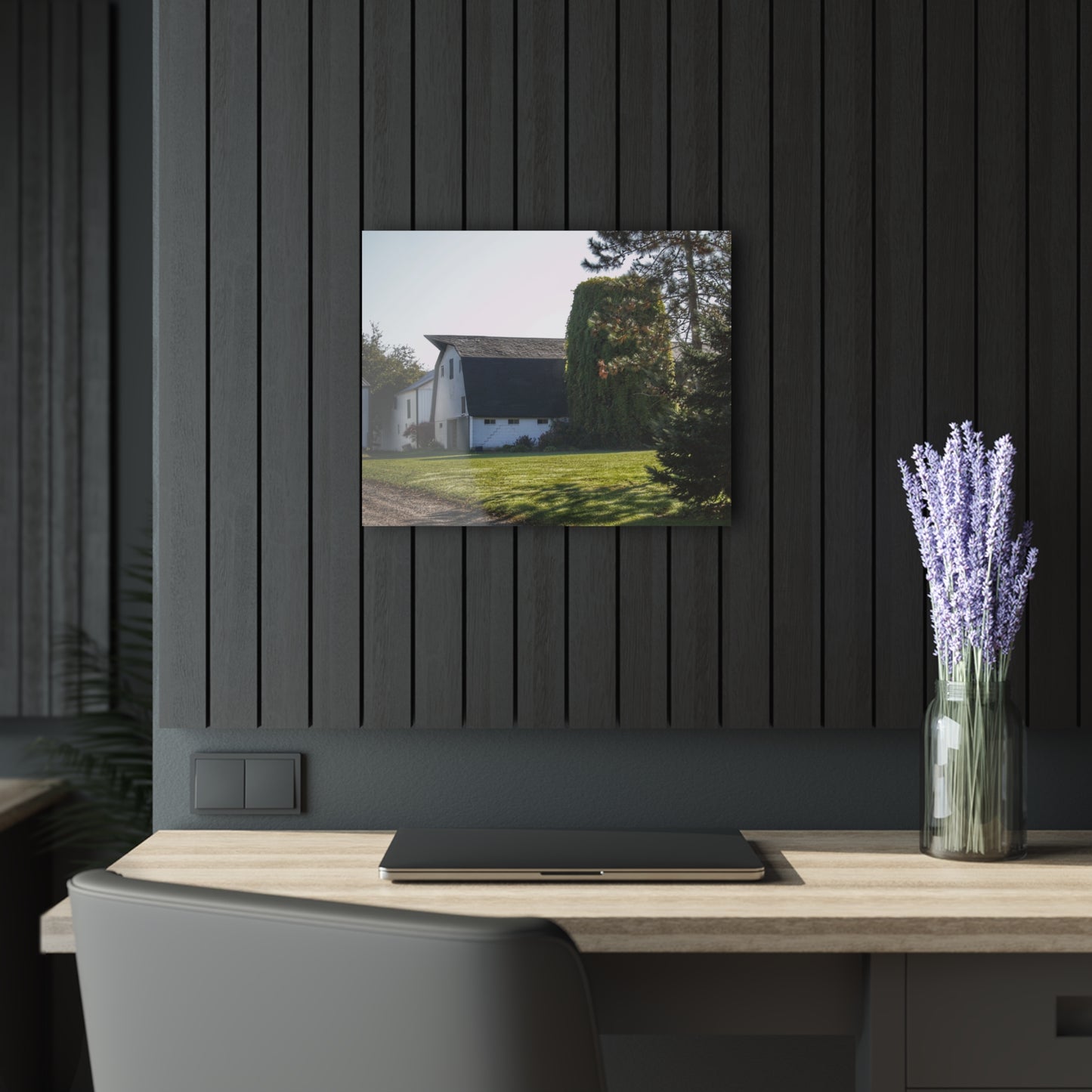 U R There Photography Five Lakes Road White Rustic Farmhouse Acrylic Wall Print