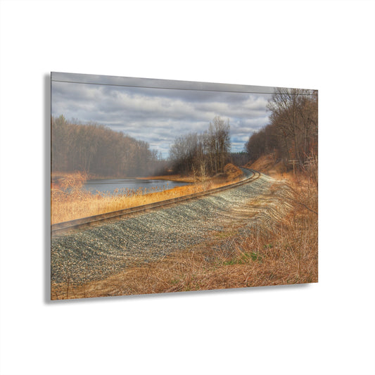 U R There Photography Aside the Tracks in Holly Rustic Farmhouse Acrylic Wall Print