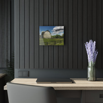 U R There Photography White Barn on a Sunny Day Rustic Farmhouse Acrylic Wall Print