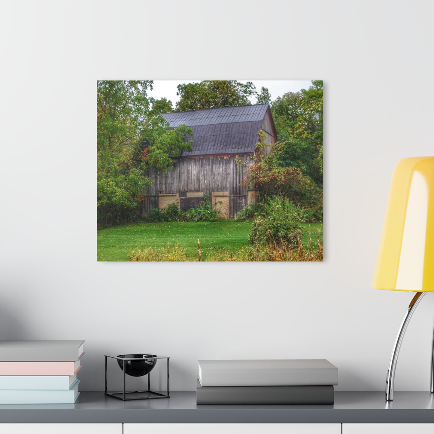 U R There Photography North Lake Road Hidden Grey Rustic Farmhouse Acrylic Wall Print