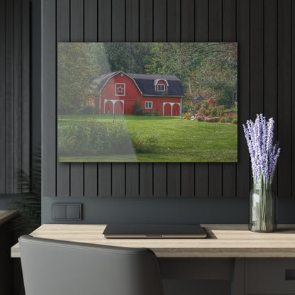 U R There Photography Charming Red Rustic Farmhouse Acrylic Wall Print