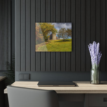 U R There Photography M-24 Hilltop Grey Rustic Farmhouse Acrylic Wall Print