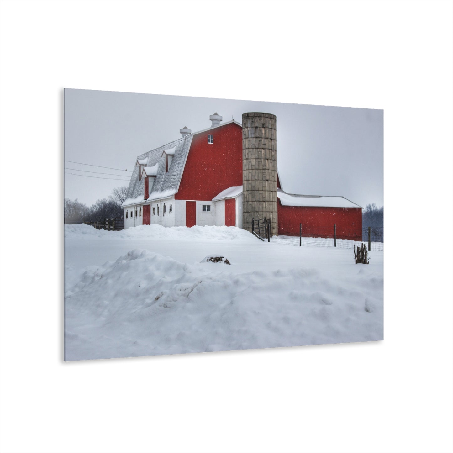 U R There Photography South Elba Block Red Rustic Farmhouse Acrylic Wall Print