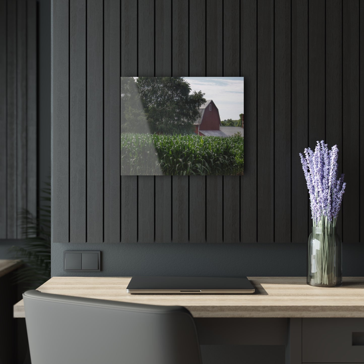 U R There Photography Above the Corn on Piersonville Road III Rustic Farmhouse Acrylic Wall Print