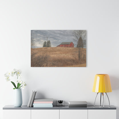 U R There Photography Grey Road Hillside Red I Rustic Farmhouse Acrylic Wall Print