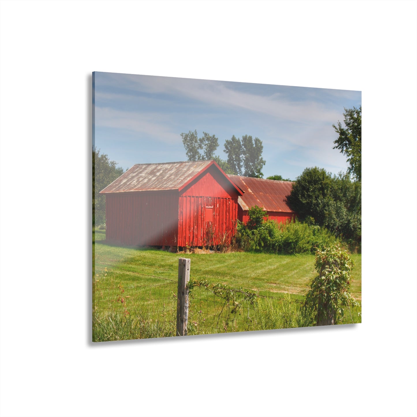 U R There Photography South Oak Road Reds II Rustic Farmhouse Acrylic Wall Print