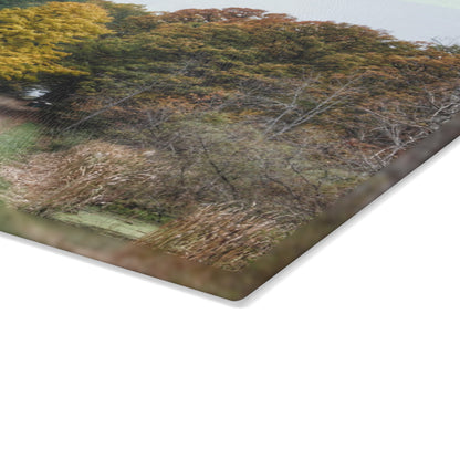 U R There Photography Country Roads in Dryden I Rustic Farmhouse Tempered-Glass Cutting Board
