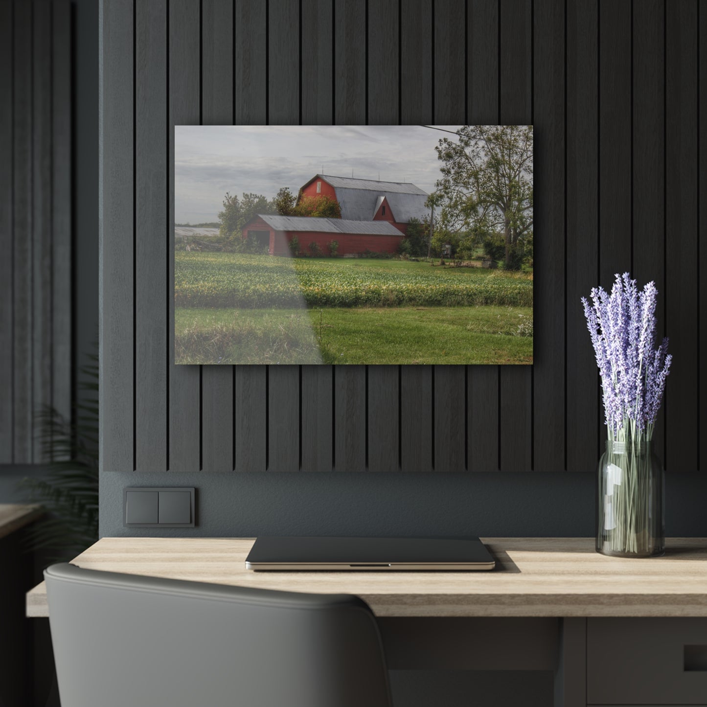 U R There Photography West Dodge Road Reds Rustic Farmhouse Acrylic Wall Print
