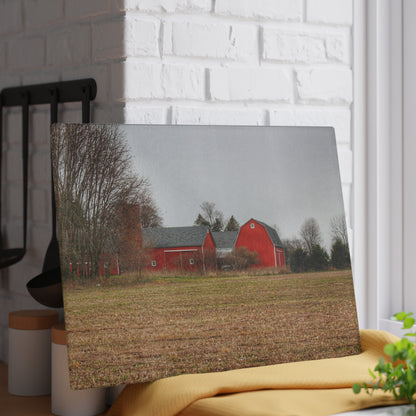 U R There Photography Kidder Road Reds Rustic Farmhouse Tempered-Glass Cutting Board