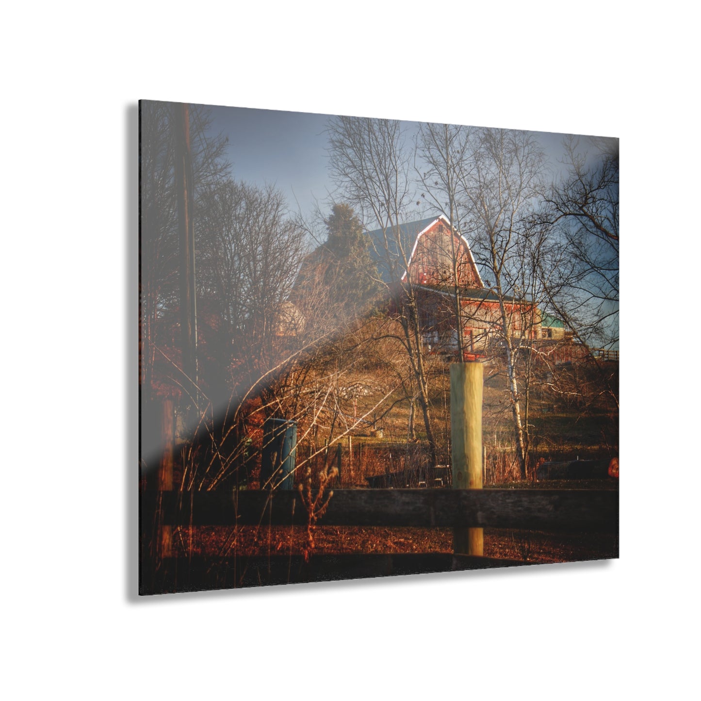 U R There Photography Marathon Road Hillside Red II Rustic Farmhouse Acrylic Wall Print