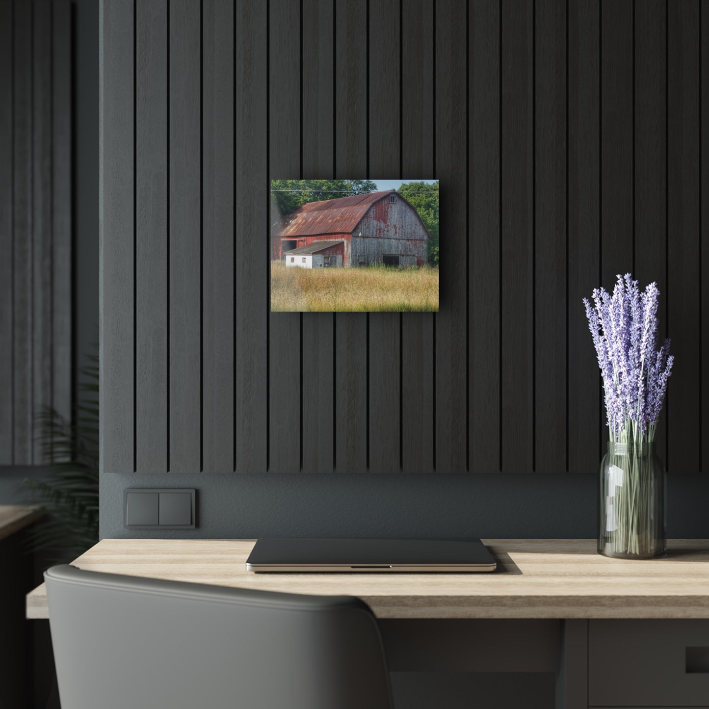 U R There Photography Scott Road Red Rustic Farmhouse Acrylic Wall Print