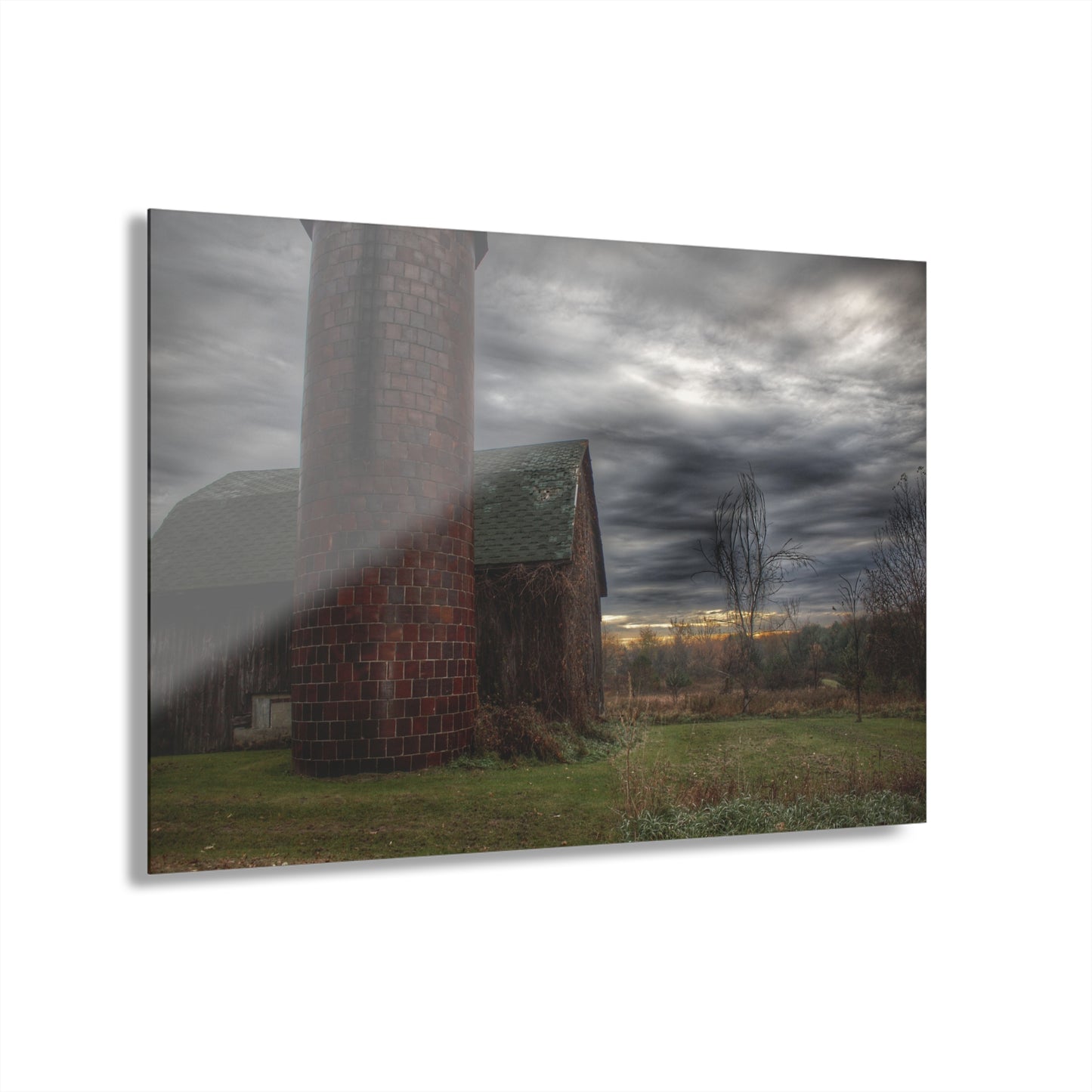 U R There Photography Pero Lake Road Grey II Rustic Farmhouse Acrylic Wall Print