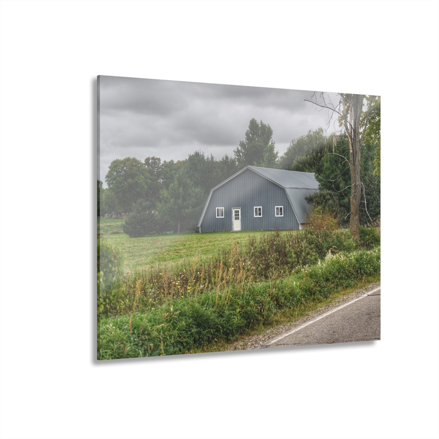 U R There Photography Hinson Road Grey Quonset Rustic Farmhouse Acrylic Wall Print