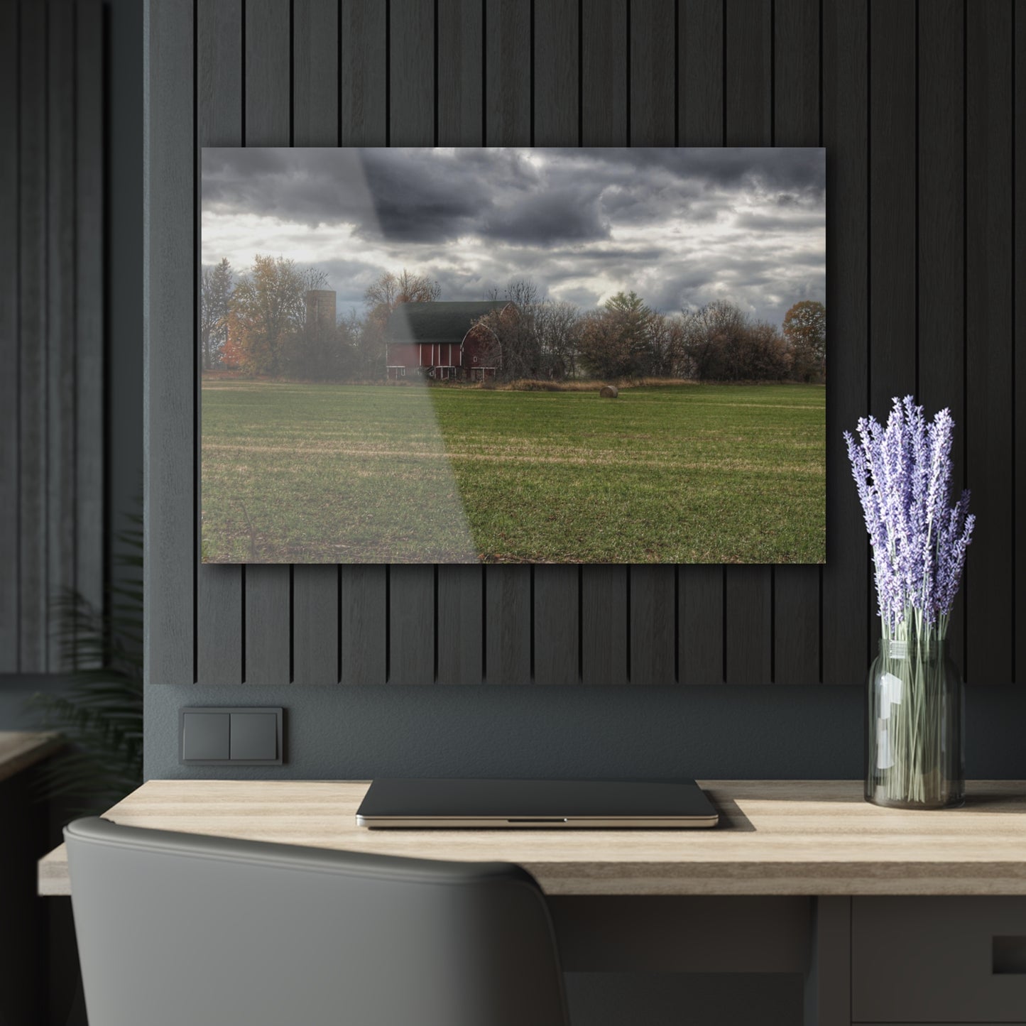 U R There Photography Booth Road Hidden Red II Rustic Farmhouse Acrylic Wall Print