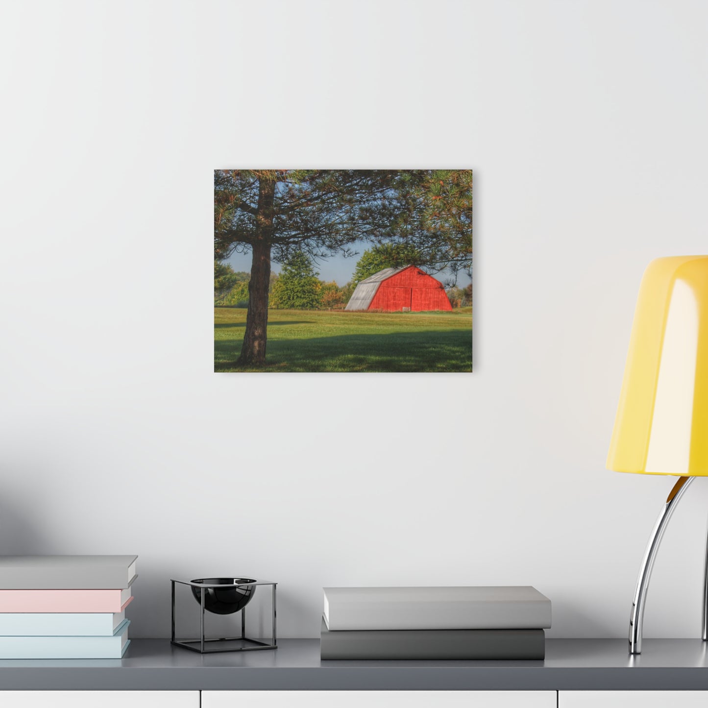 U R There Photography Peppermill Road Hidden Red Rustic Farmhouse Acrylic Wall Print