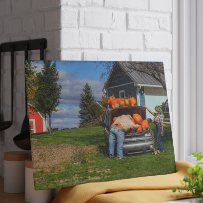 Barn Boutique Rustic Tempered-Glass Cutting Board| Lippencott Pumpkins