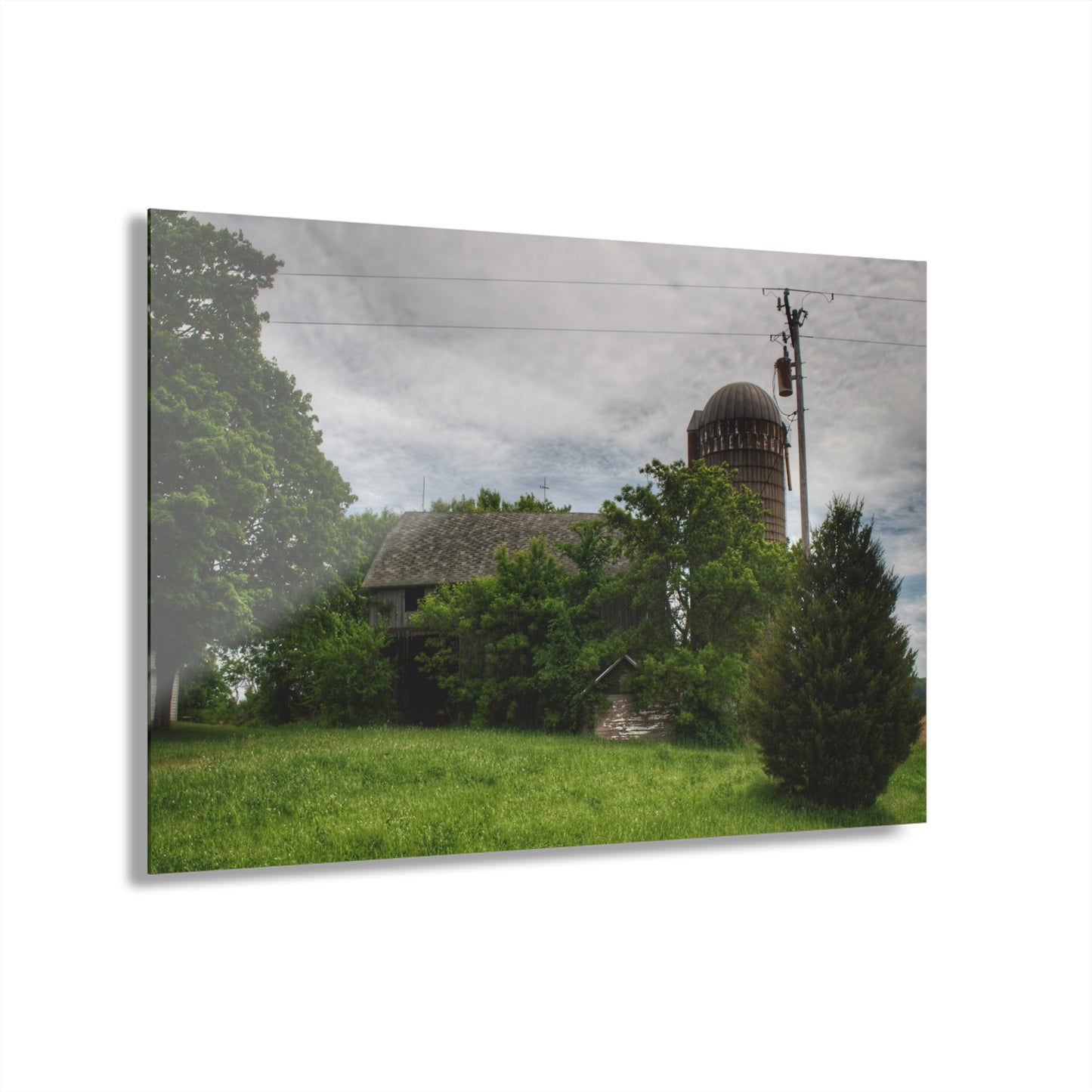 U R There Photography Higgins Road Greys Beyond the Greens Rustic Farmhouse Acrylic Wall Print