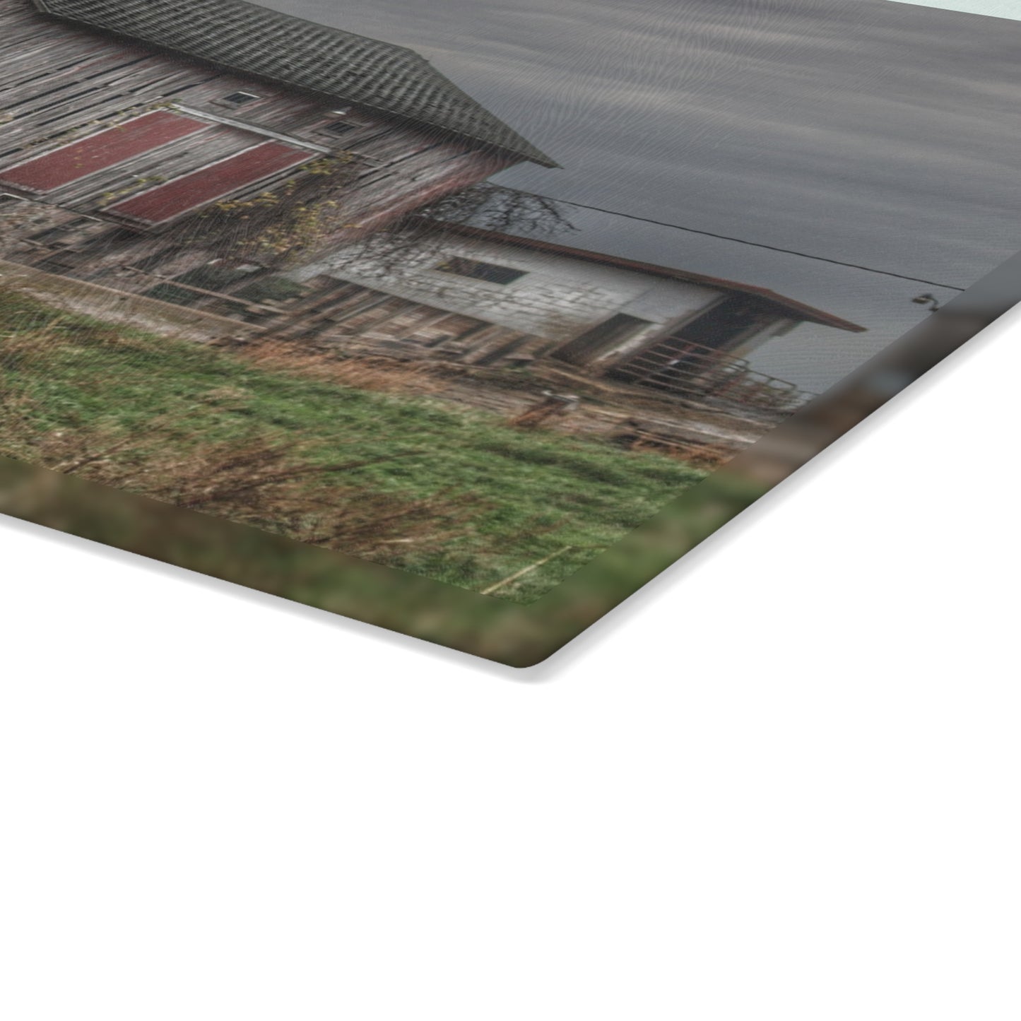 U R There Photography Swaffer Road Grey Rustic Farmhouse Tempered-Glass Cutting Board