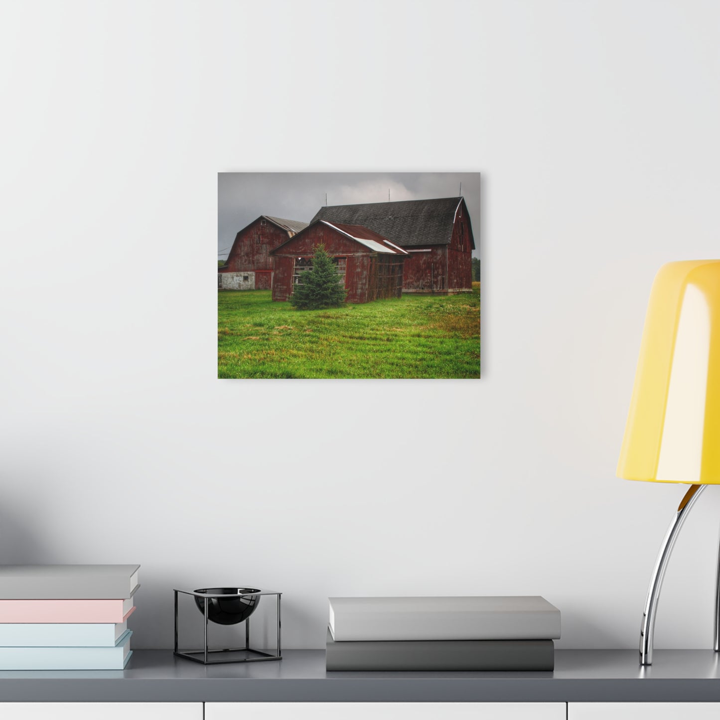 U R There Photography Winslow Road Reds Rustic Farmhouse Acrylic Wall Print
