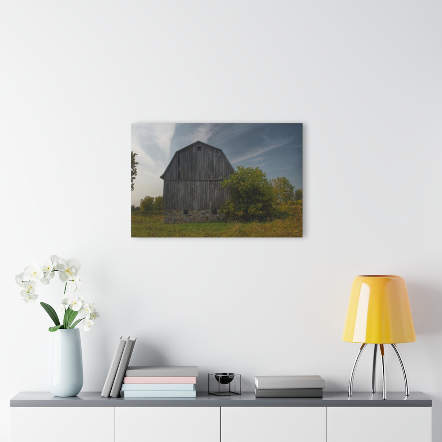 U R There Photography Cat Lake Grey I Rustic Farmhouse Acrylic Wall Print