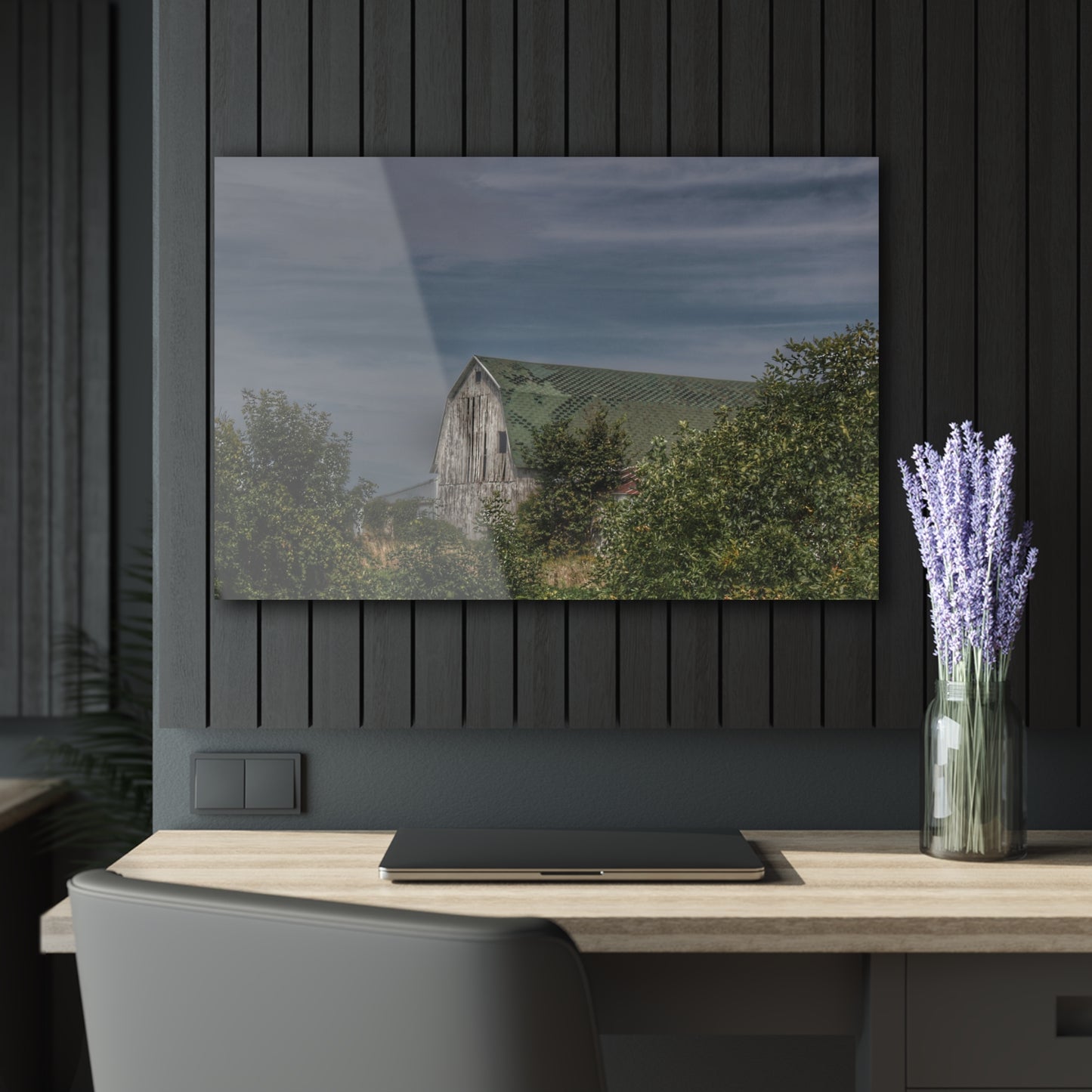 U R There Photography Hill Road Hidden Grey II Rustic Farmhouse Acrylic Wall Print