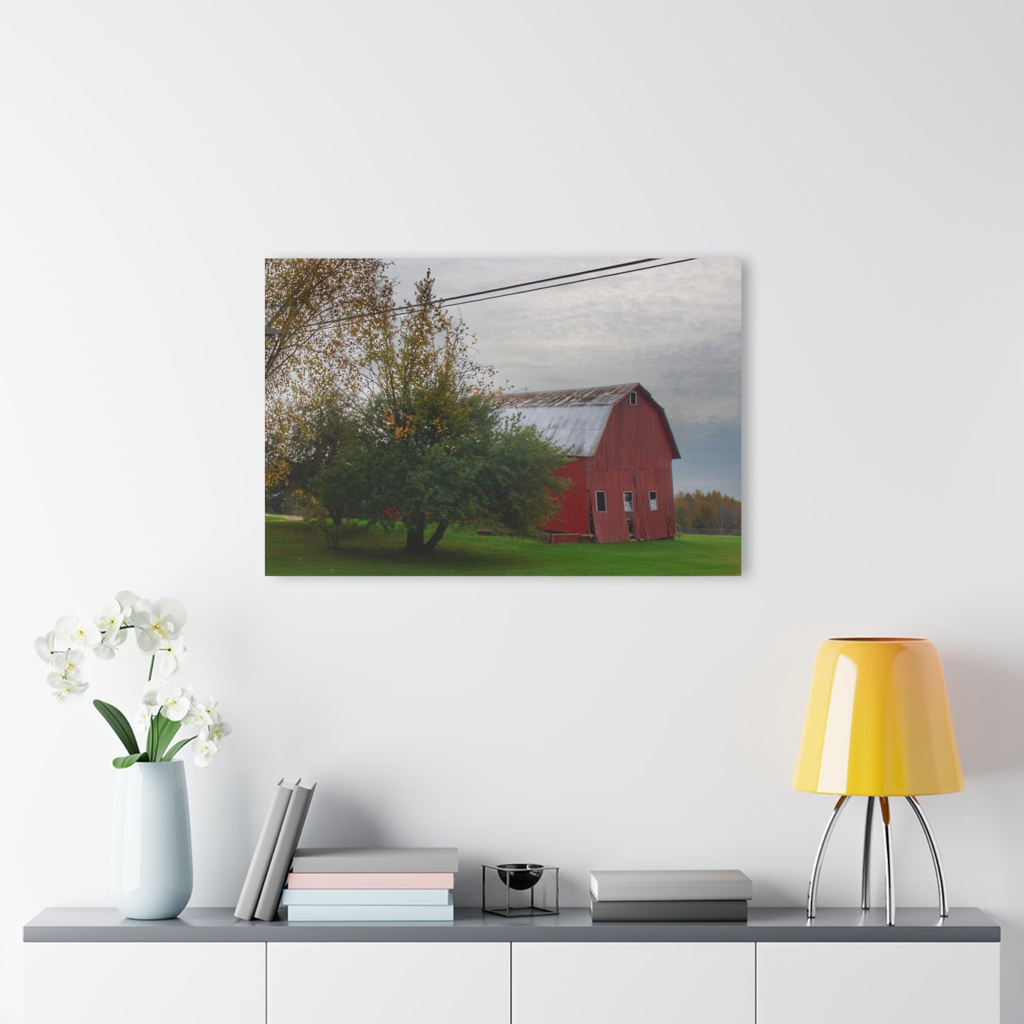 U R There Photography Perry Road Tilted Red Rustic Farmhouse Acrylic Wall Print