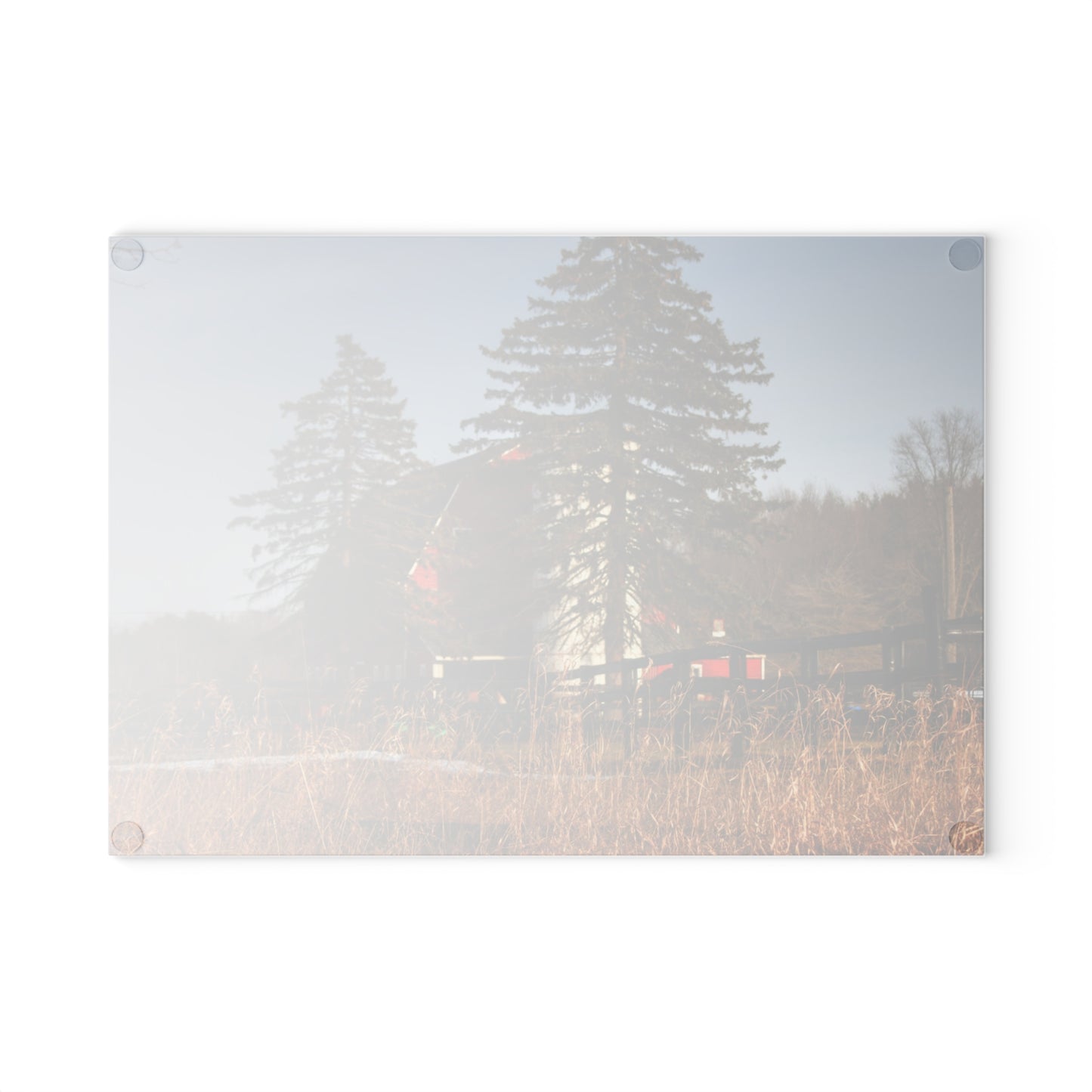 U R There Photography Blood Road Red I Rustic Farmhouse Tempered-Glass Cutting Board