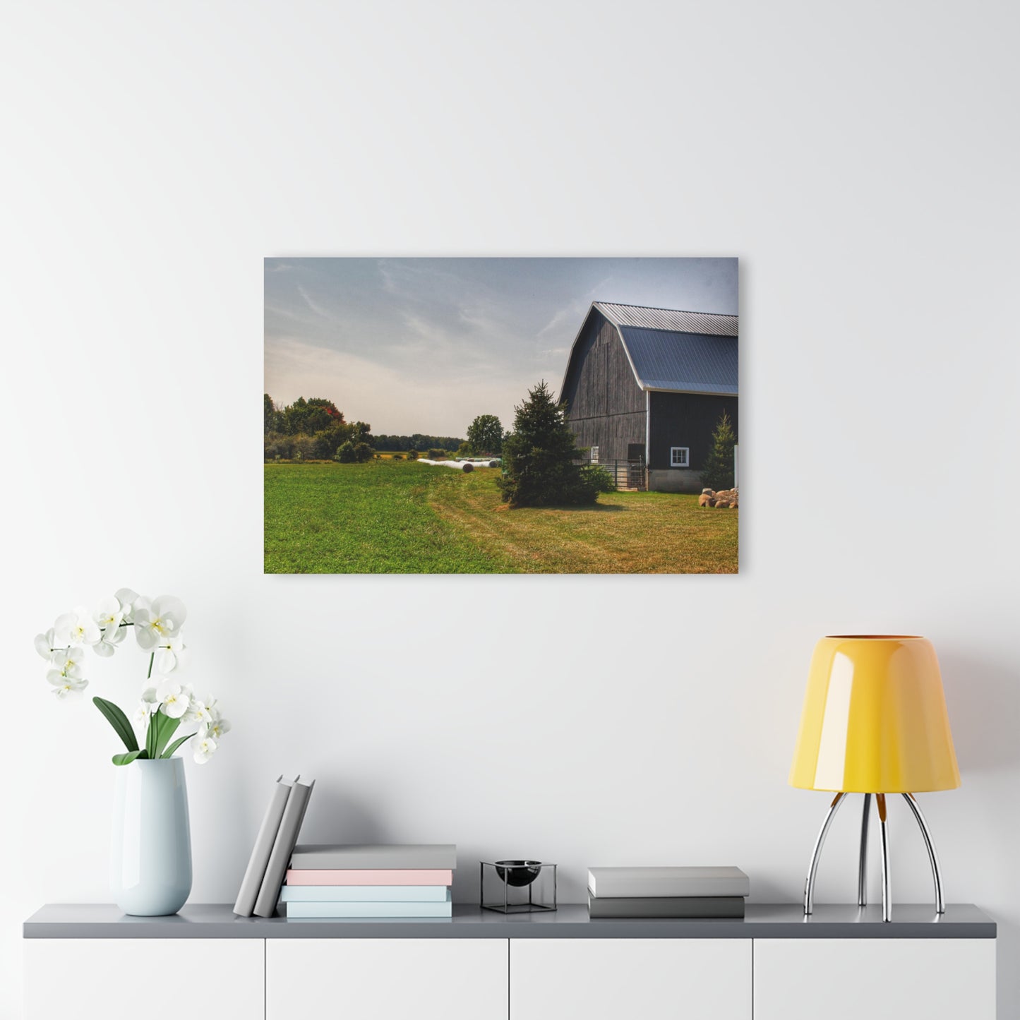 U R There Photography Black Haybarn Rustic Farmhouse Acrylic Wall Print
