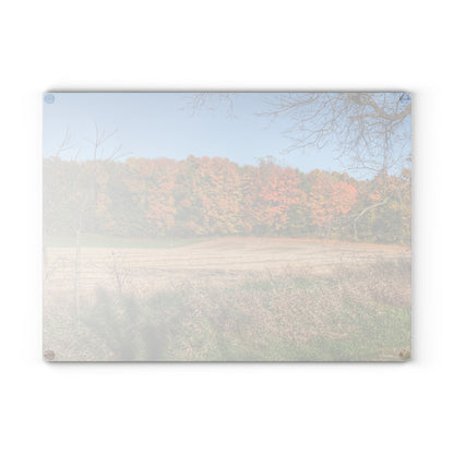 U R There Photography Fall on Piersonville Road Rustic Farmhouse Tempered-Glass Cutting Board