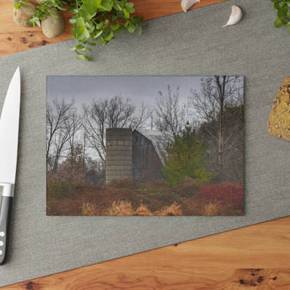 U R There Photography Freiberger Road Hidden Grey Rustic Farmhouse Tempered-Glass Cutting Board