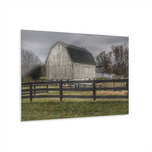 U R There Photography Roadside White Beyond the Fences Rustic Farmhouse Acrylic Wall Print