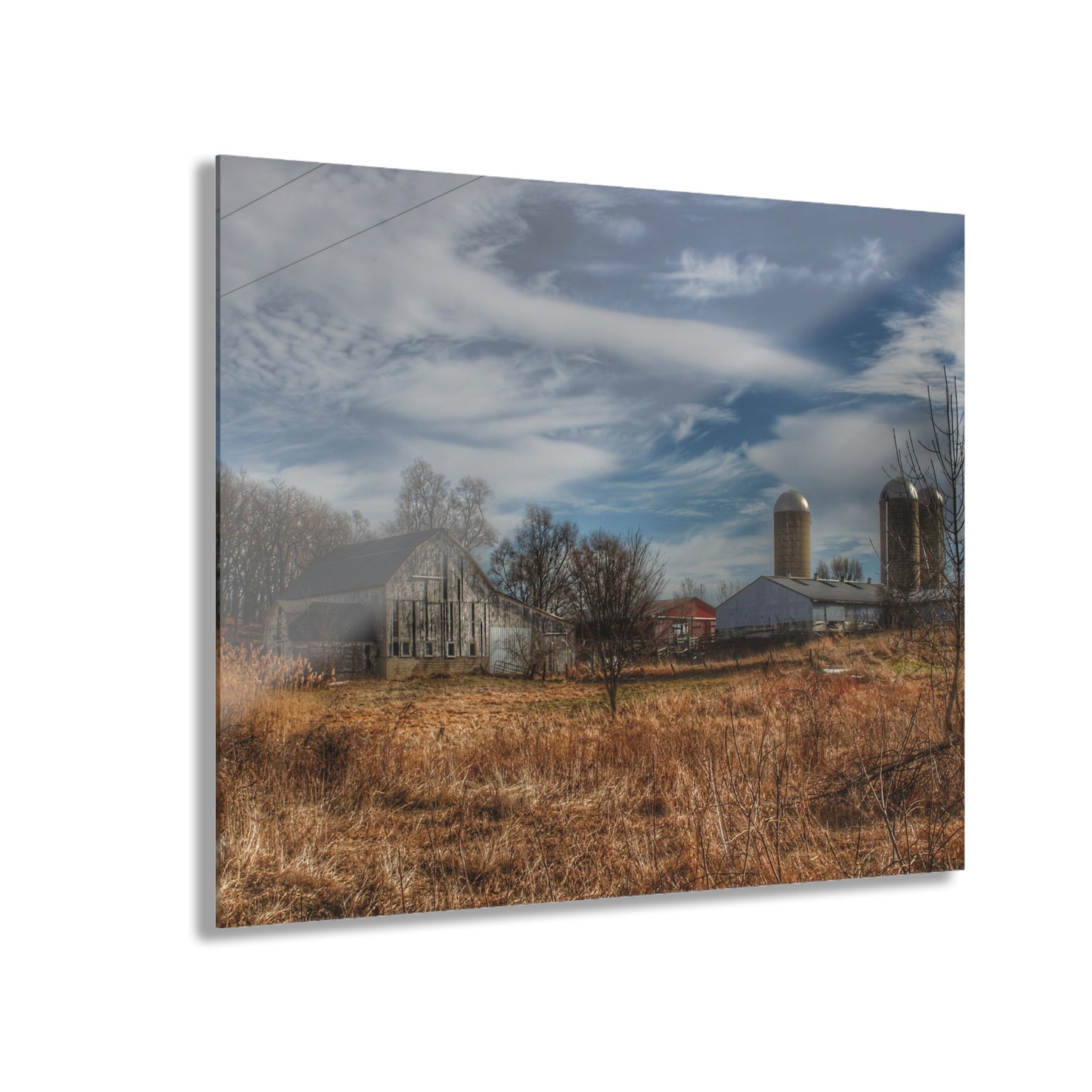 U R There Photography Newark Road White II Rustic Farmhouse Acrylic Wall Print
