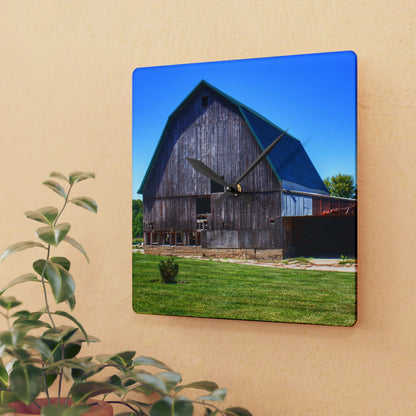 U R There Photography Bishop Grey I Rustic Farmhouse Acrylic Analog Wall Clock