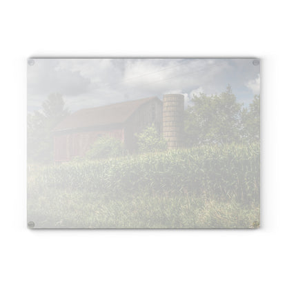 U R There Photography Armstrong Road Red III Rustic Farmhouse Tempered-Glass Cutting Board