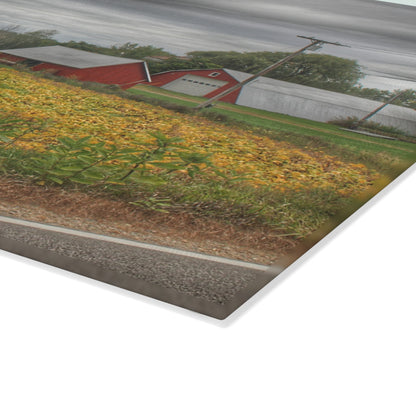 U R There Photography Kingston Road Trio II Rustic Farmhouse Tempered-Glass Cutting Board