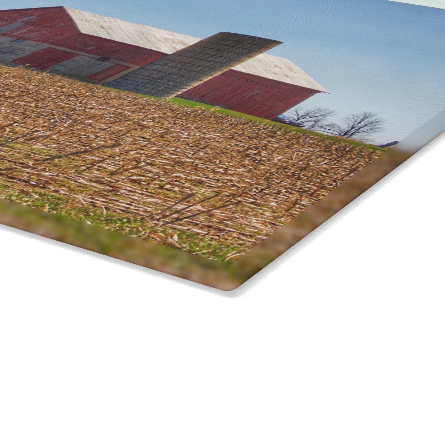 U R There Photography Lee Hill Road Block Red Rustic Farmhouse Tempered-Glass Cutting Board