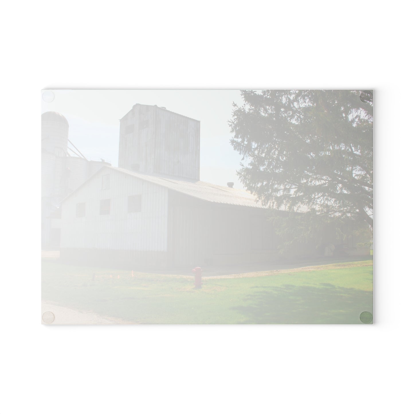U R There Photography Unionville Grainery Rustic Farmhouse Tempered-Glass Cutting Board