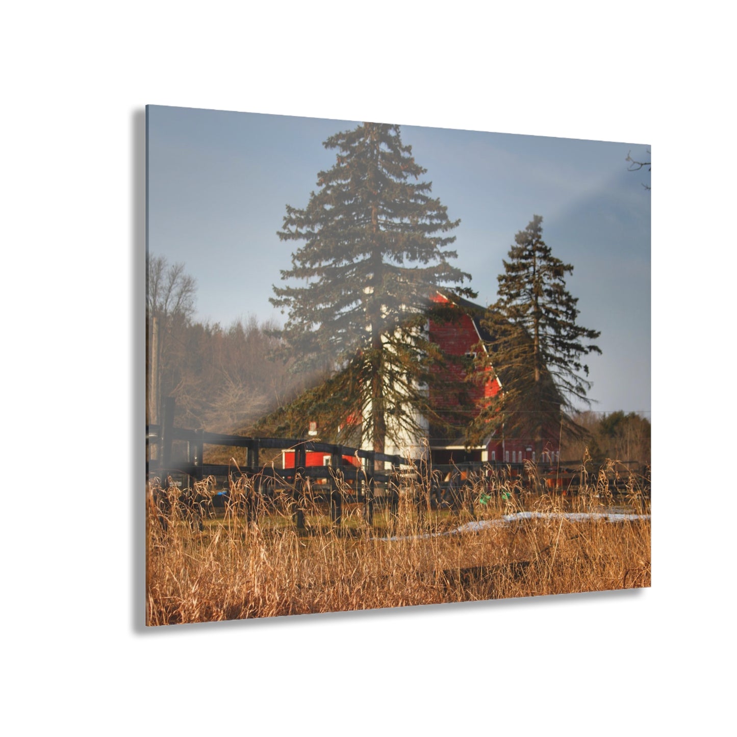 U R There Photography Blood Road Red I Rustic Farmhouse Acrylic Wall Print
