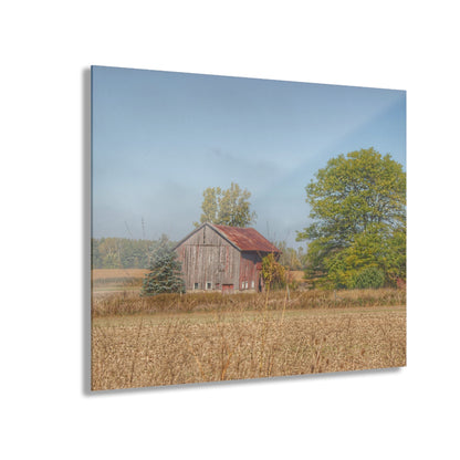 U R There Photography Brown City Wellman Line Road Little Red Rustic Farmhouse Acrylic Wall Print