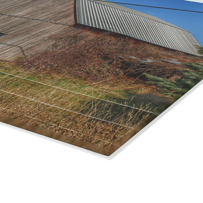 U R There Photography Dodge Road Grey I Rustic Farmhouse Tempered-Glass Cutting Board