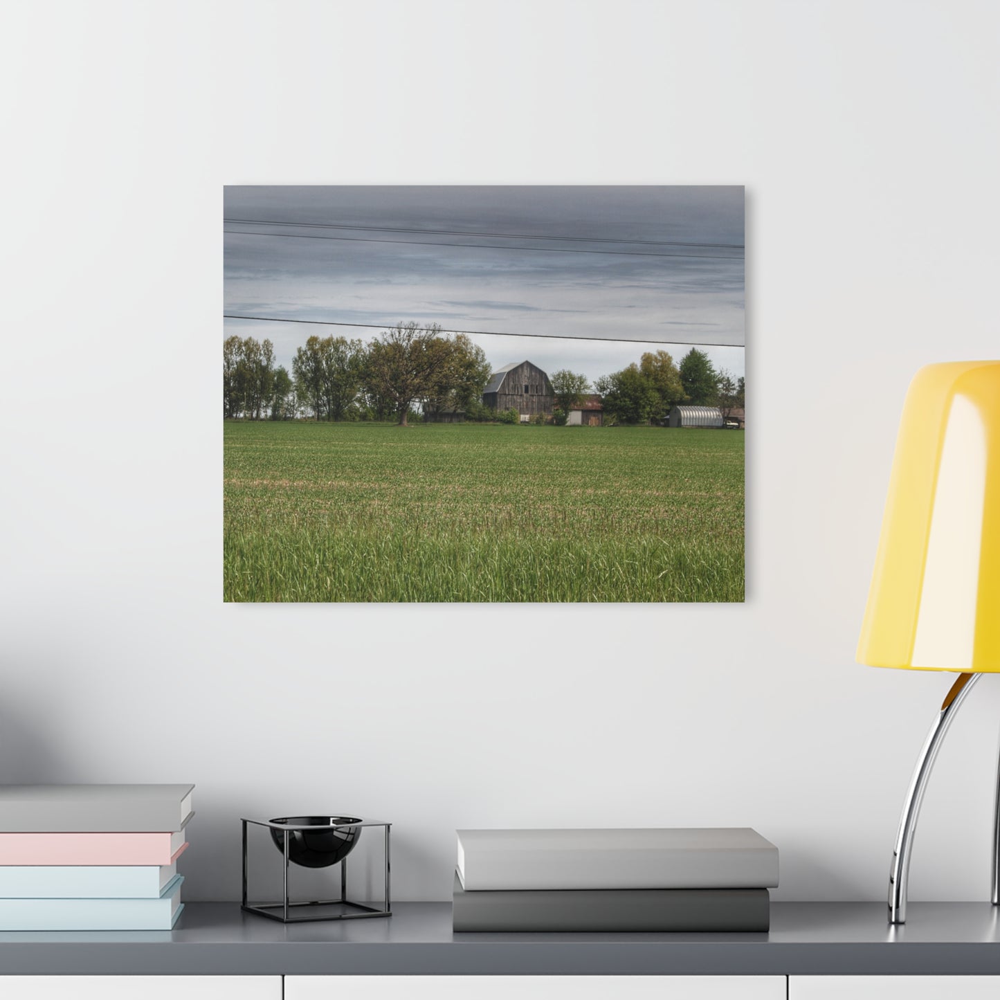 U R There Photography Old Grey Across the Field Rustic Farmhouse Acrylic Wall Print