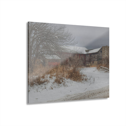 U R There Photography Midwinter Red Rustic Farmhouse Acrylic Wall Print