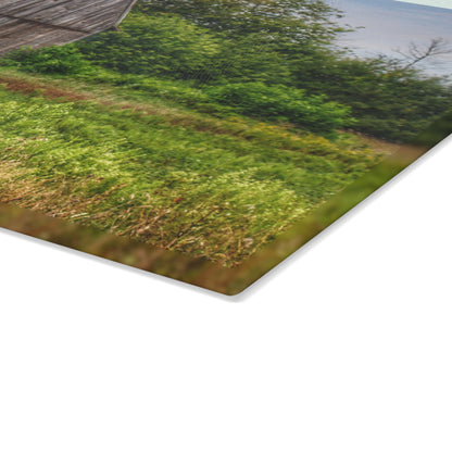 U R There Photography Frankford Road Grey Rustic Farmhouse Tempered-Glass Cutting Board